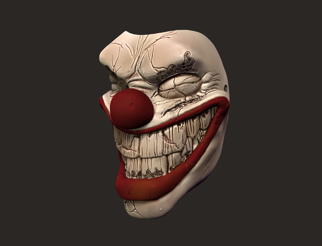 Twisted metal killer clown mask cosplay halloween helmet 3D Print 215393