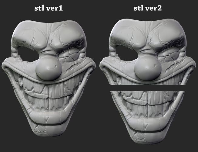 Twisted metal killer clown mask cosplay halloween helmet 3D Print 215401