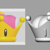 Bowsette crown 3D print model - Thumbnail 3