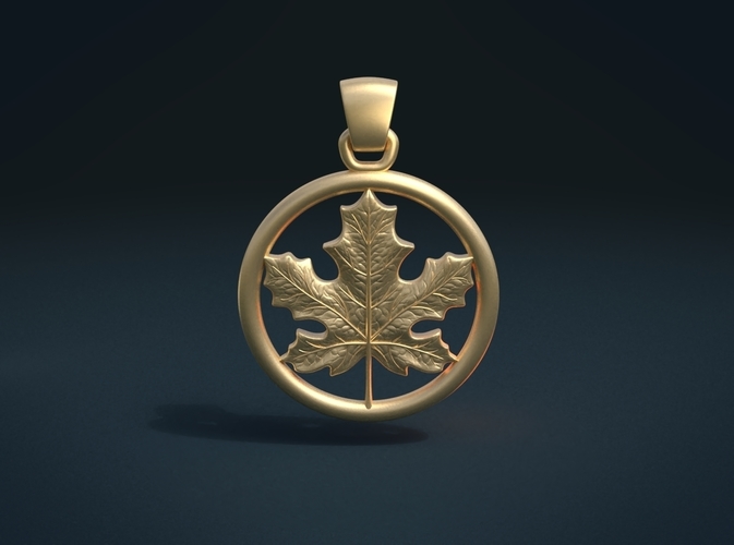 Maple Pendant 3D Print 215579