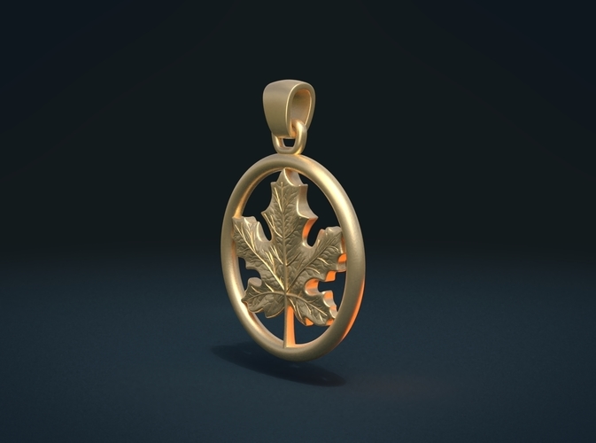 Maple Pendant 3D Print 215580