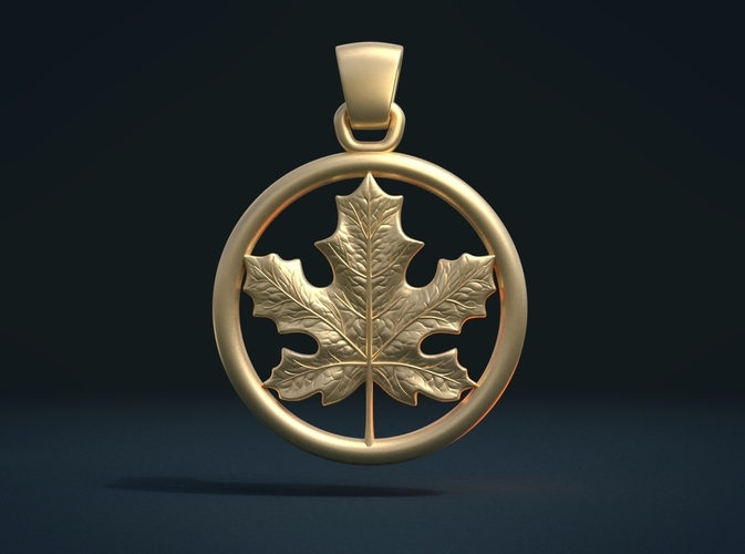 Maple Pendant 3D Print 215581