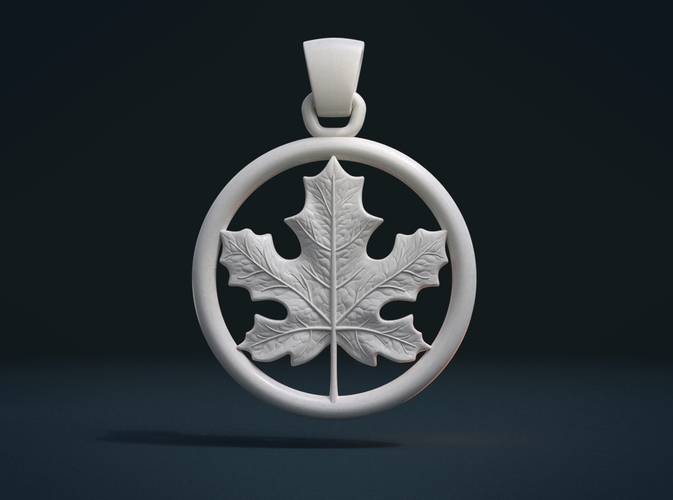 Maple Pendant 3D Print 215584