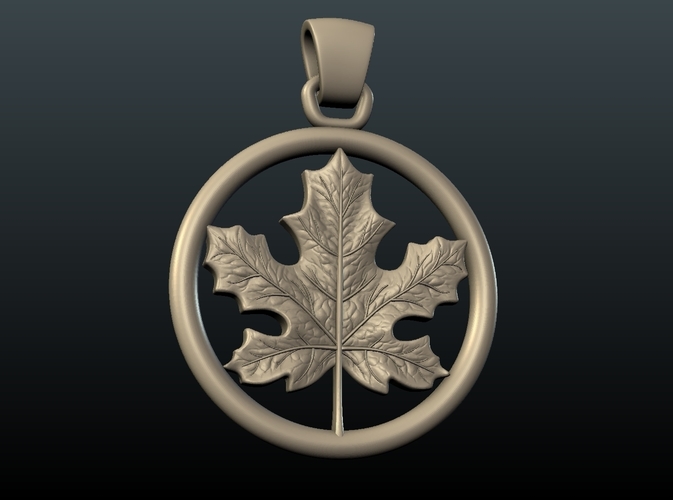 Maple Pendant 3D Print 215585