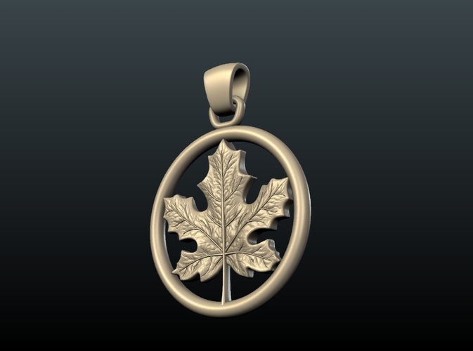 Maple Pendant 3D Print 215586