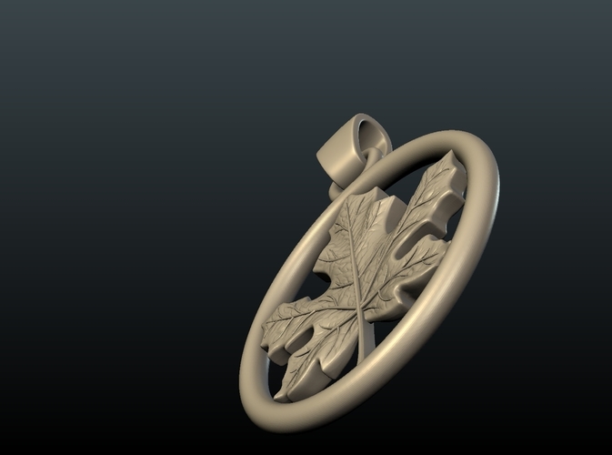 Maple Pendant 3D Print 215588