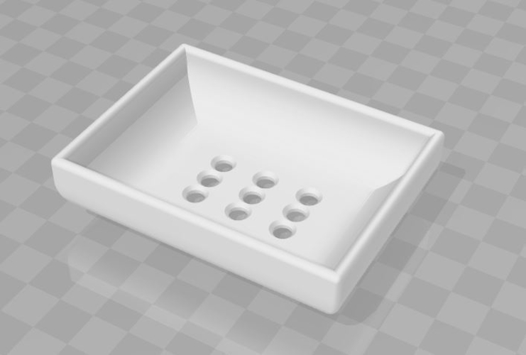 Simple Soap Dish with drain 3D Print 215800