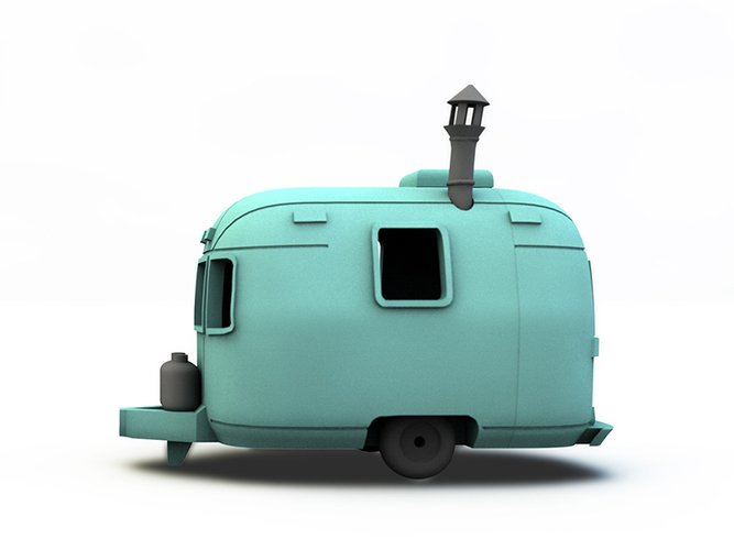 Mini Classics Airstream Trailer 3D Print 215803