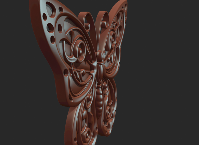 3D Printed Butterfly Relief By Skazok Pinshape