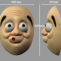 Death Note Mask Hyottoko L Cosplay Halloween STL File - Thumbnail 12