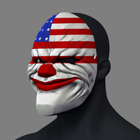 Payday the Heist Dallas Game Mask Cosplay Halloween STL File - Thumbnail 2
