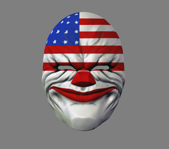 Payday the Heist Dallas Game Mask Cosplay Halloween STL File 3D Print 216051