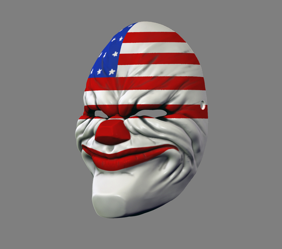 Payday the Heist Dallas Game Mask Cosplay Halloween STL File 3D Print 216052