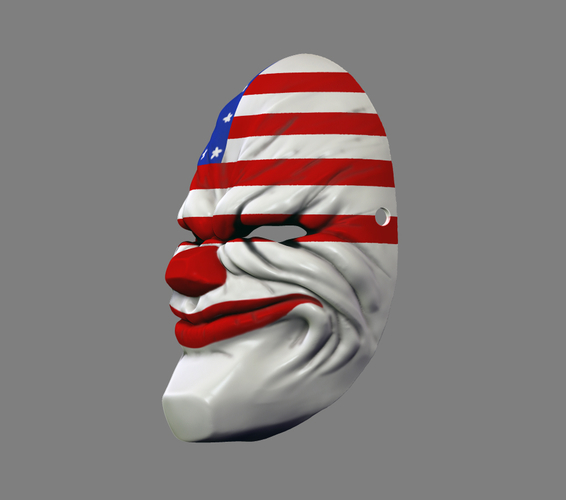 Payday the Heist Dallas Game Mask Cosplay Halloween STL File 3D Print 216053