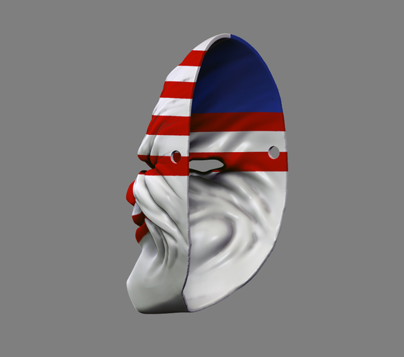 Payday the Heist Dallas Game Mask Cosplay Halloween STL File 3D Print 216055