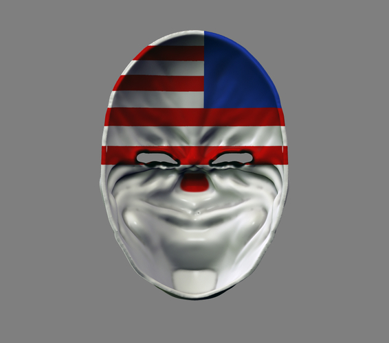 Payday the Heist Dallas Game Mask Cosplay Halloween STL File 3D Print 216056