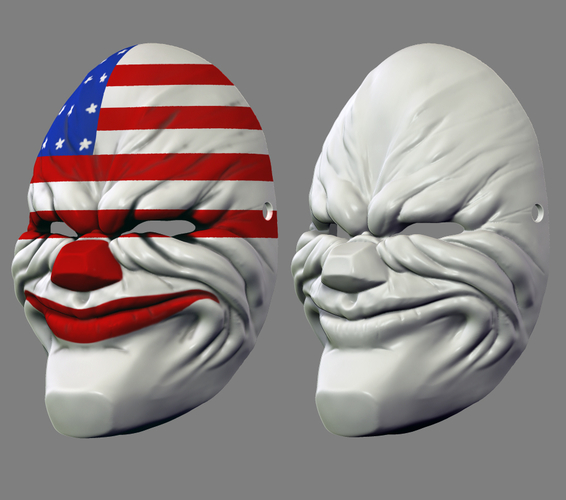 Payday the Heist Dallas Game Mask Cosplay Halloween STL File 3D Print 216058