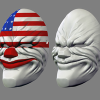 Payday the Heist Dallas Game Mask Cosplay Halloween STL File - Thumbnail 10