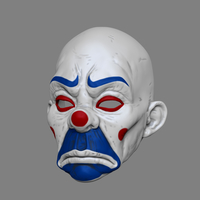 Clown Mask Dark Knight Cosplay Halloween STL File - Thumbnail 2