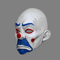 Clown Mask Dark Knight Cosplay Halloween STL File - Thumbnail 3