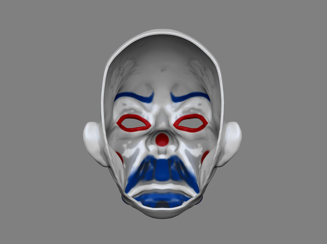 Clown Mask Dark Knight Cosplay Halloween STL File 3D Print 216065