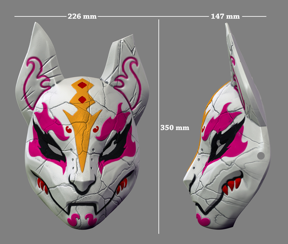 Fortnite Drift Mask Special Kitsune Cosplay STL File  3D Print 216266