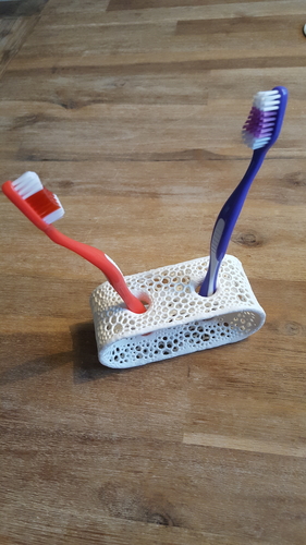 3D Printed Designer Toothbrushholder ( with Voronoi pattern) by IdeaLab ...