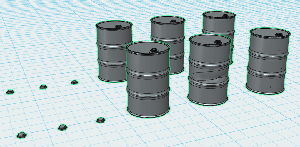 Oil Barrels 1/35th scale 3D Print 216304