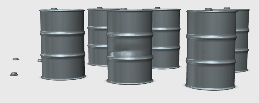 Oil Barrels 1/35th scale 3D Print 216305