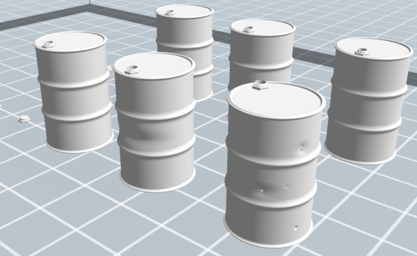 Oil Barrels 1/35th scale 3D Print 216307