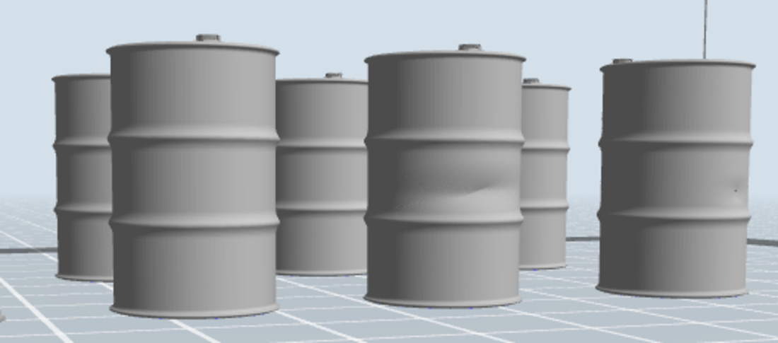 Oil Barrels 1/35th scale 3D Print 216308
