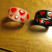 Small Dual Color Heart Rings! 3D Printing 21639