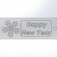 Small "Happy New Year"-Bookmarker 3D Printing 216421