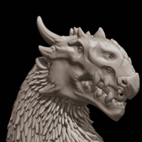 Small Dragon Bust 3D Printing 216611