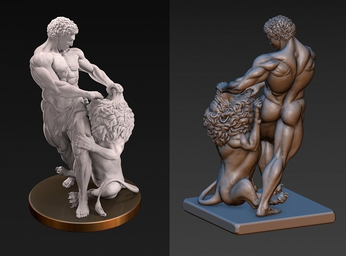 Samson and Lion 3D Print 217182