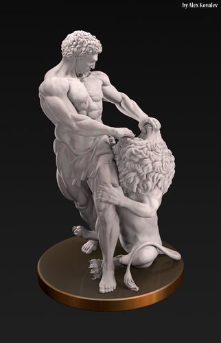 Samson and Lion 3D Print 217183