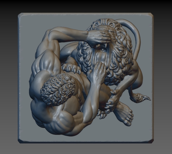 Samson and Lion 3D Print 217192