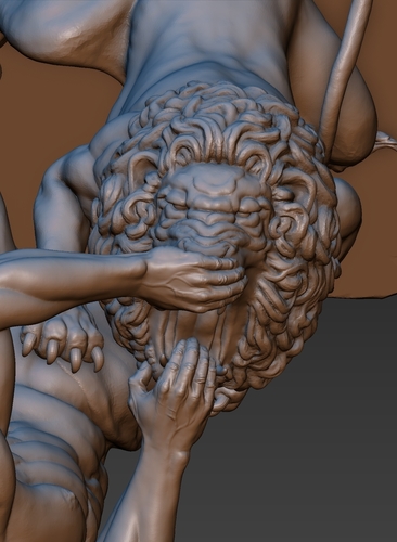Samson and Lion 3D Print 217200