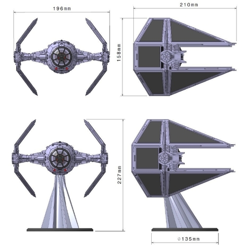 STAR WARS TIE INTERCEPTOR – Detailed & Printable 3D Print 217534