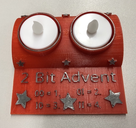 2-Bit Advent Tea Light Holder 3D Print 218502