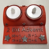 Small 2-Bit Advent Tea Light Holder 3D Printing 218502