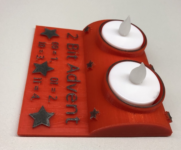 2-Bit Advent Tea Light Holder 3D Print 218503