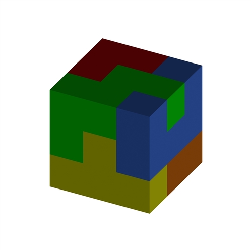 3-D Cube Puzzle 3" X 3" (Level 0001)