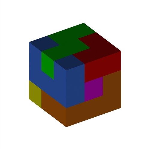 3-D Cube Puzzle 3" X 3" (Level 0001) 3D Print 218590