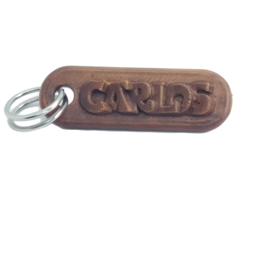 CARLOS Personalized keychain embossed letters 3D Print 218611