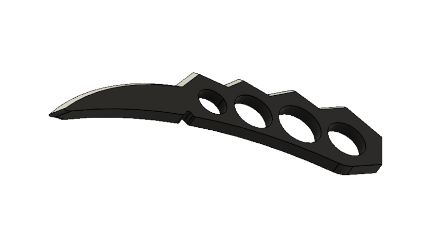 It features a combination brass knuckle and trench knife structure. 