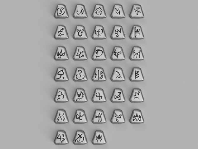 Diablo II runes |  magnet ready 3D Print 219176