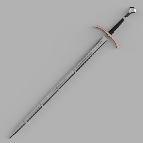 3d Printed Medieval Bastard Sword 135 Cm Carbon Reinforcement Ready By Odrivous Pinshape