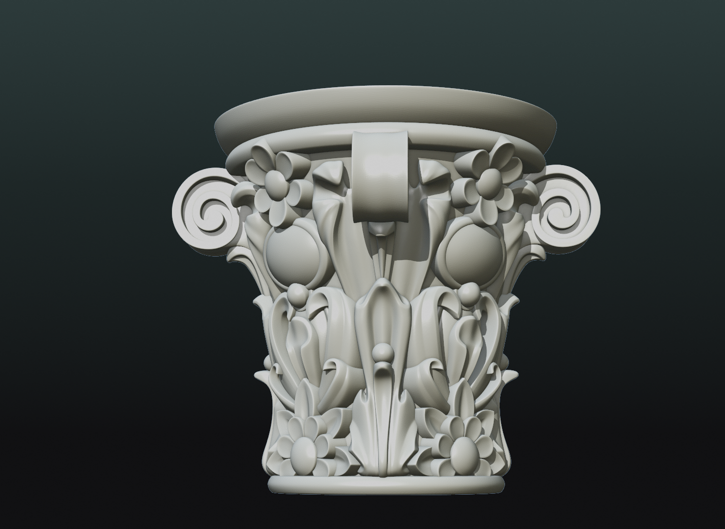 Capital 03. Капитель. Roman Corinthian column Capital 3d.