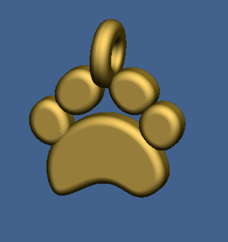 Puppy paw pendant 3D Print 219413